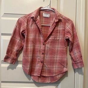 Old Navy Pink Plaid Button Down Shirt